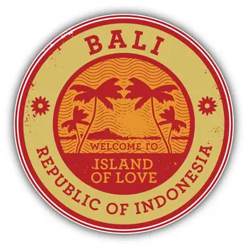 Остров Бали, Индонезия, Дорожная марка, наклейка на бампер автомобиля, Термоаппликация